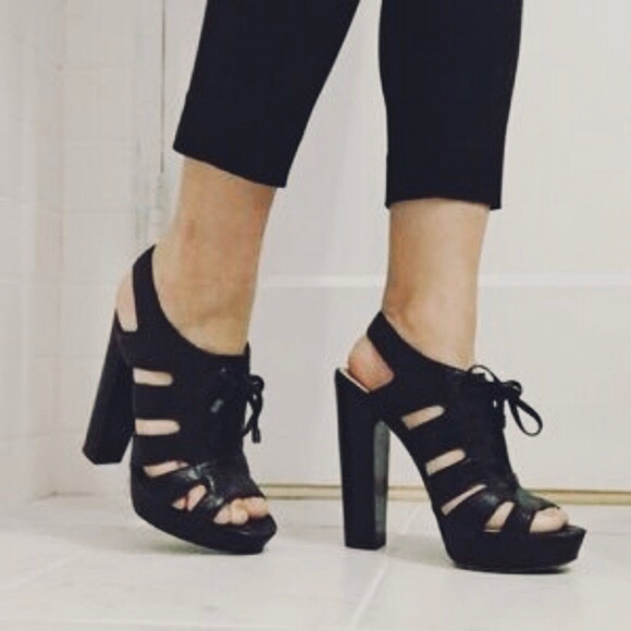 COACH Black Leather Heels - Picture 1 of 5